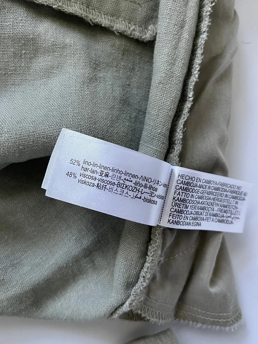 Zara Olive Green Linen Blend Pants Size 4